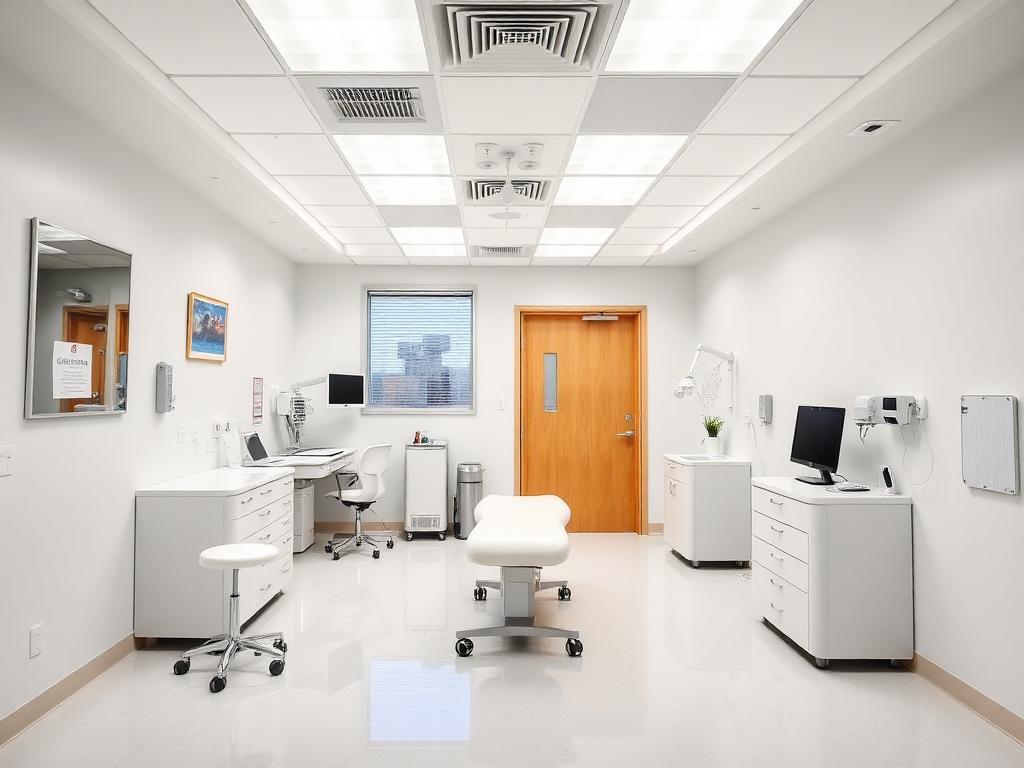 Sanitized medical exam room in a South Florida clinic