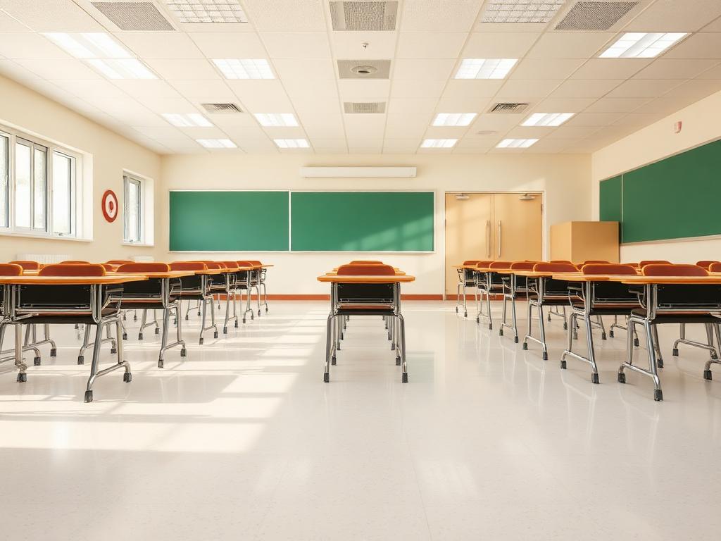 Clean school classroom ready for students